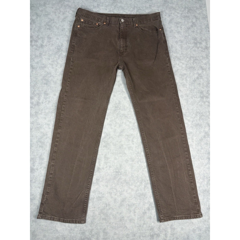 Levi's 505 Jeans Mens 38x34 Brown Regular Fit Straight Leg Stretch 2024